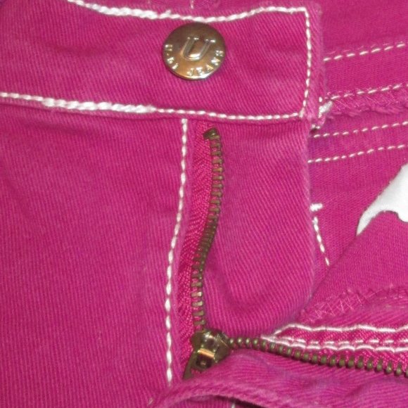 ❤ U-51 HOT PINK/FUCHSIA JEANS WITH EMBROIDERY ❤ - Picture 14 of 15